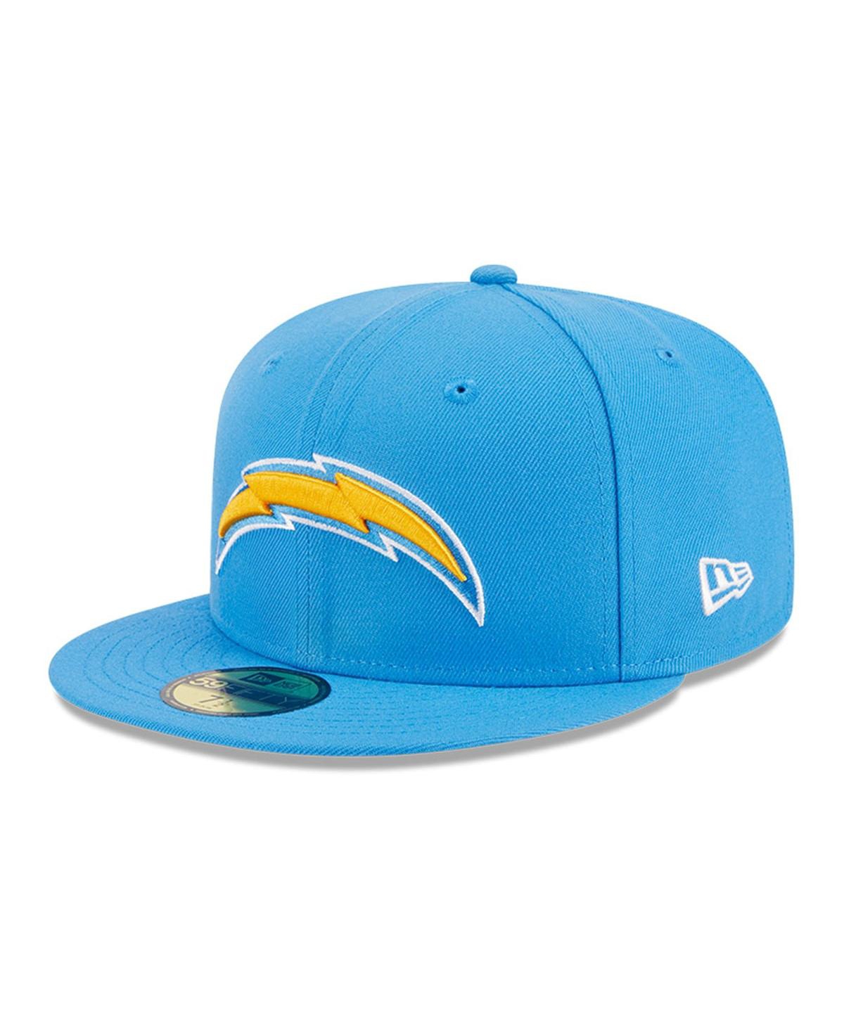New Era Powder Blue Los Angeles Chargers Main Patch 59fifty Fitted Hat In Powder Blue