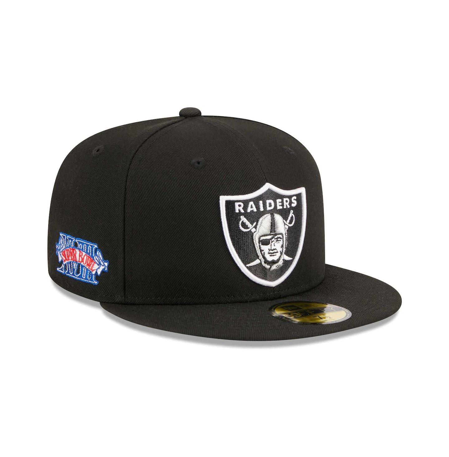 Мужская кепка New Era Black Las Vegas Raiders Main Patch 59FIFTY Fitted Hat — фото 1