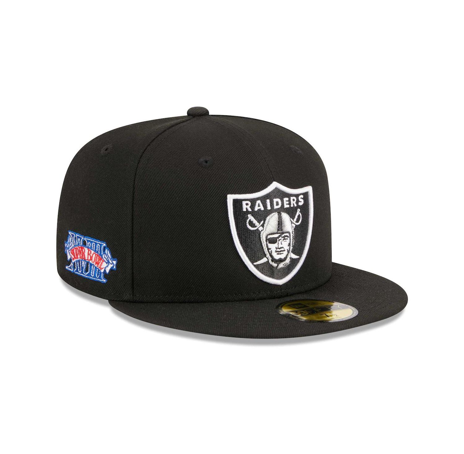 Men's Black Las Vegas Raiders Main Patch 59FIFTY Fitted Hat