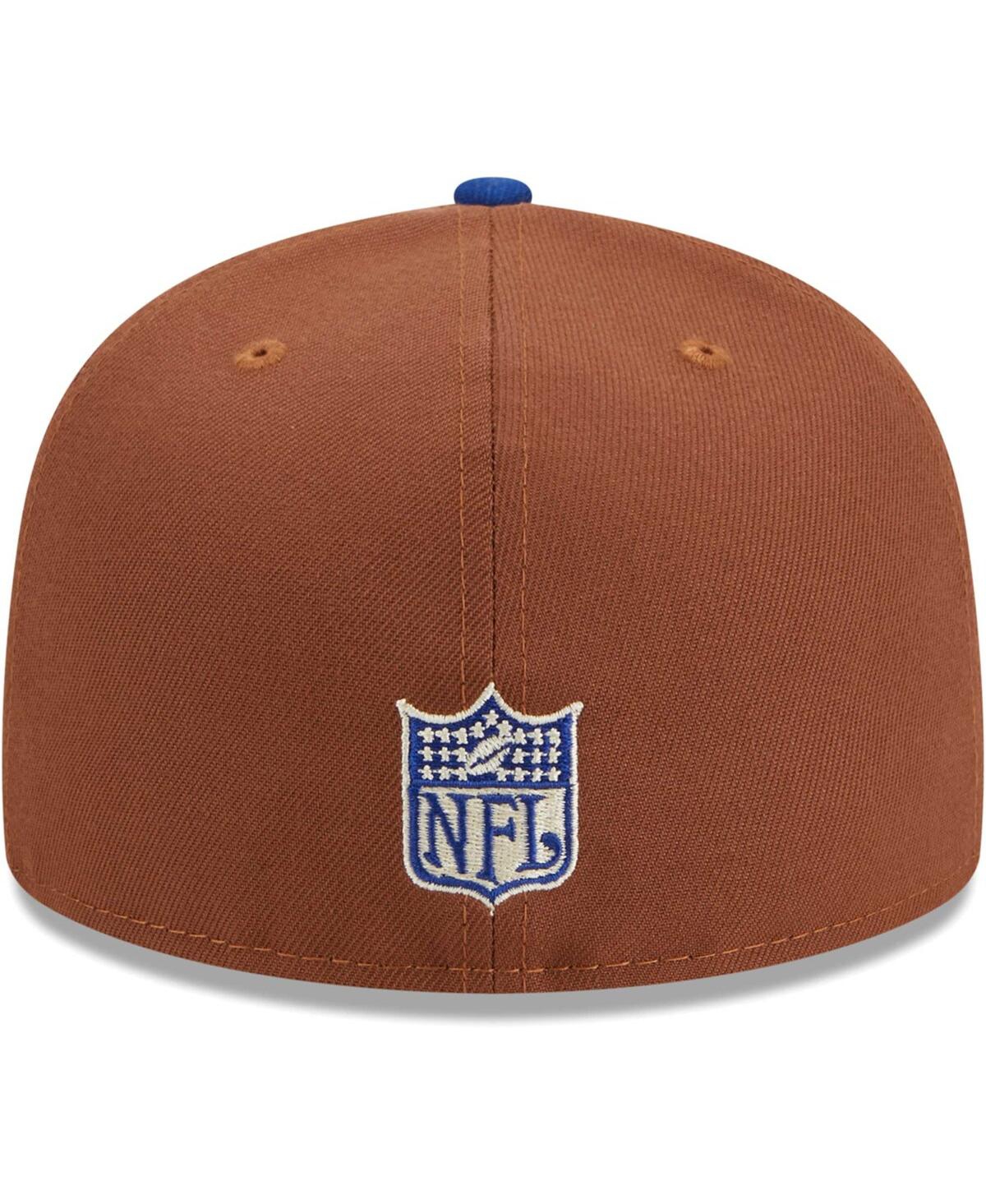 New Era Men's  Brown, Royal New York Giants Harvest 75th Anniversary 59fifty Fitted Hat In Brown,royal