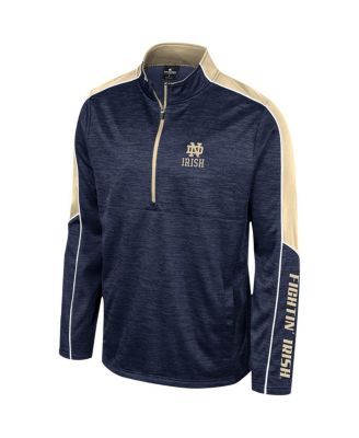 Men's Navy Notre Dame Fighting Irish Marled Half-Zip Jacket