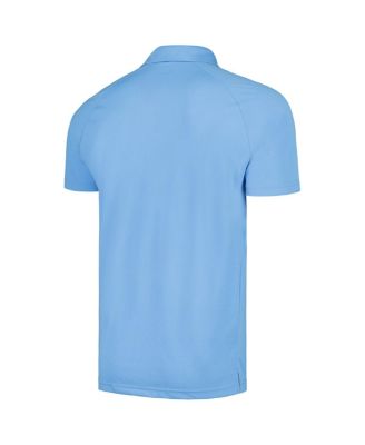 Men's Light Blue Chicago Cubs Sector Batter Up Raglan Polo Shirt