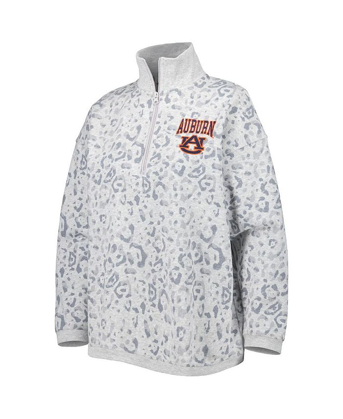 Gameday Couture Women's Heather Gray Auburn Tigers Leopard QuarterZip