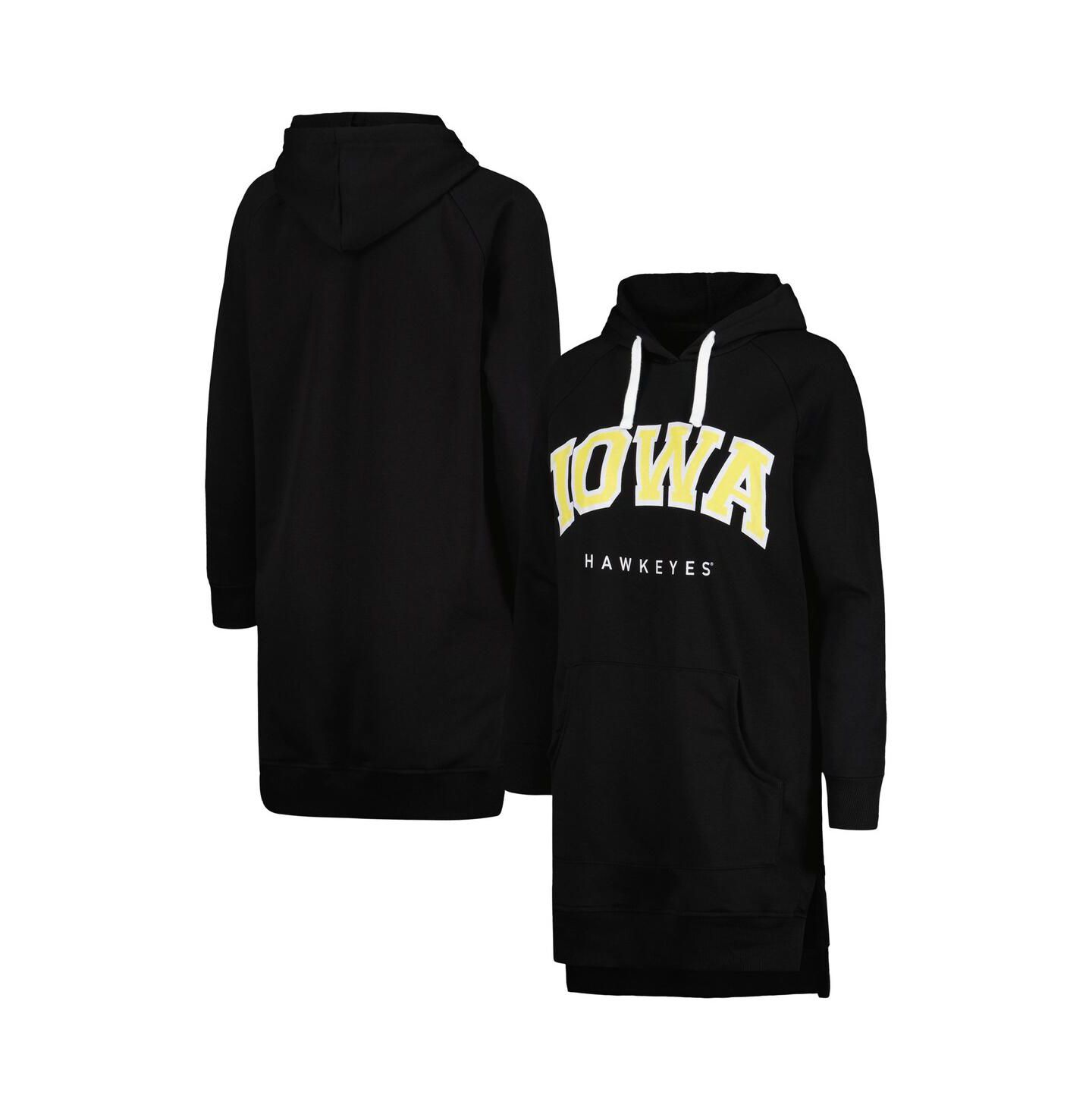 Женское платье Gameday Couture Black Iowa Hawkeyes Take a Knee Raglan Hooded Sweatshirt — фото 1