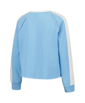 Women's Carolina Blue North Carolina Tar Heels Blindside Raglan&nbsp;Cropped Pullover Sweatshirt