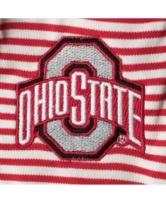 Одежда для новорожденных мальчиков и девочек: Алое, белое боди Buckeyes Carson в полоску с коротким рукавом из штата Огайо