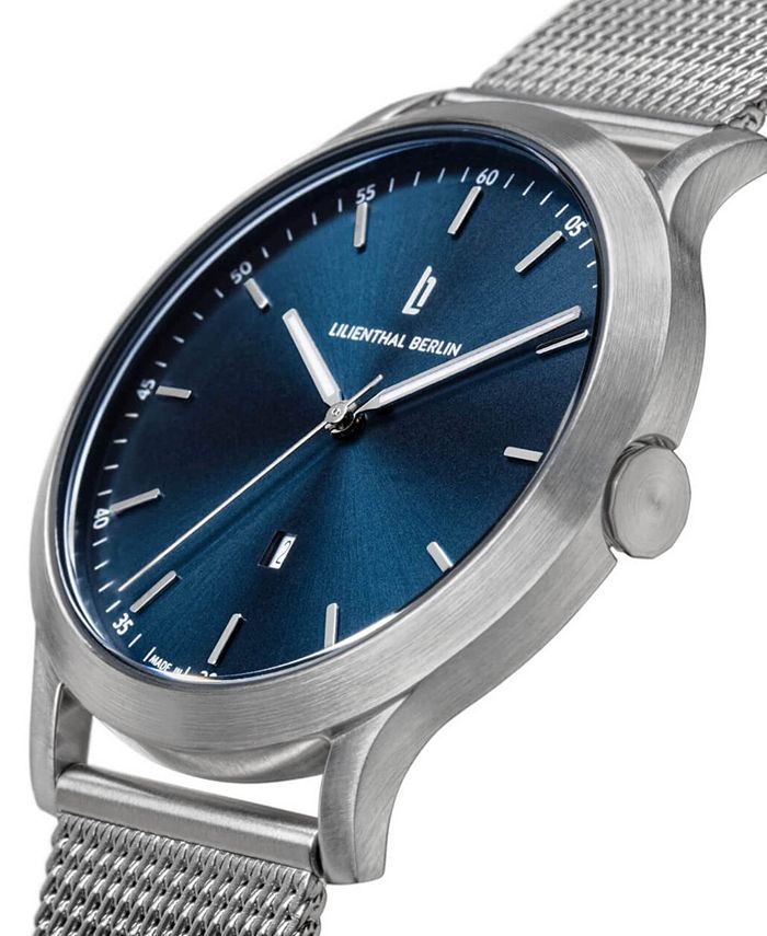 Lilienthal Berlin Unisex Huxley Silver Blue SilverTone Stainless Steel