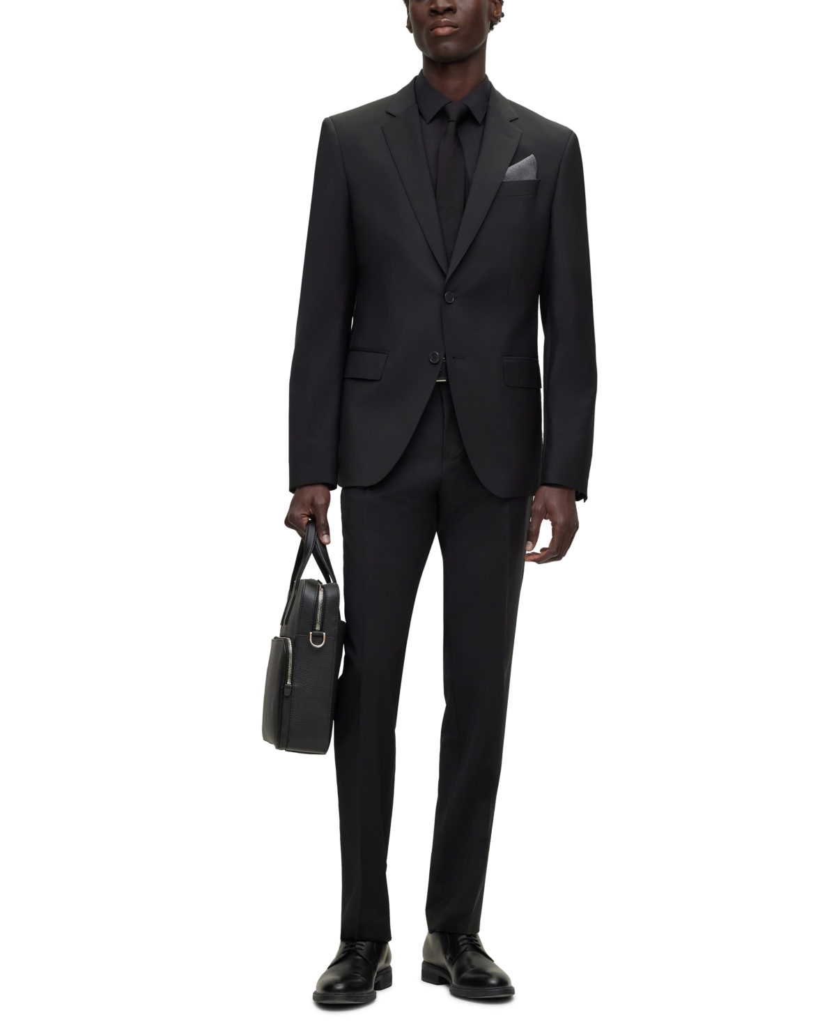 Hugo Boss Boss By  Men's Two-piece Melange Suit, Created For Macy's In Black