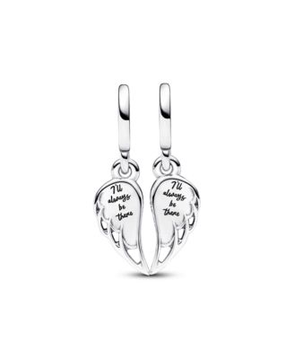 Cubic Zirconia Split Able Angel Wings Dangle Charm