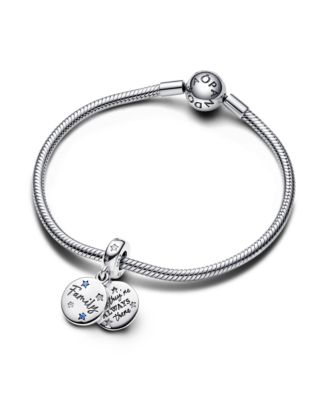 Cubic Zirconia Family Love Double Dangle Charm