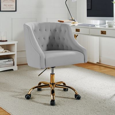   Standard   Velvet, Gold Metal   Stylish, Compact Desk Chair