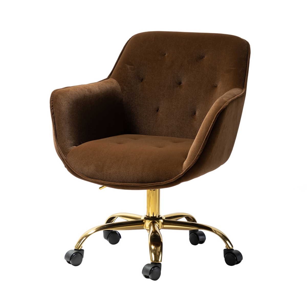 Modern Cute Tufted Office Chair with Gold Base for Living Room, Bedroom
