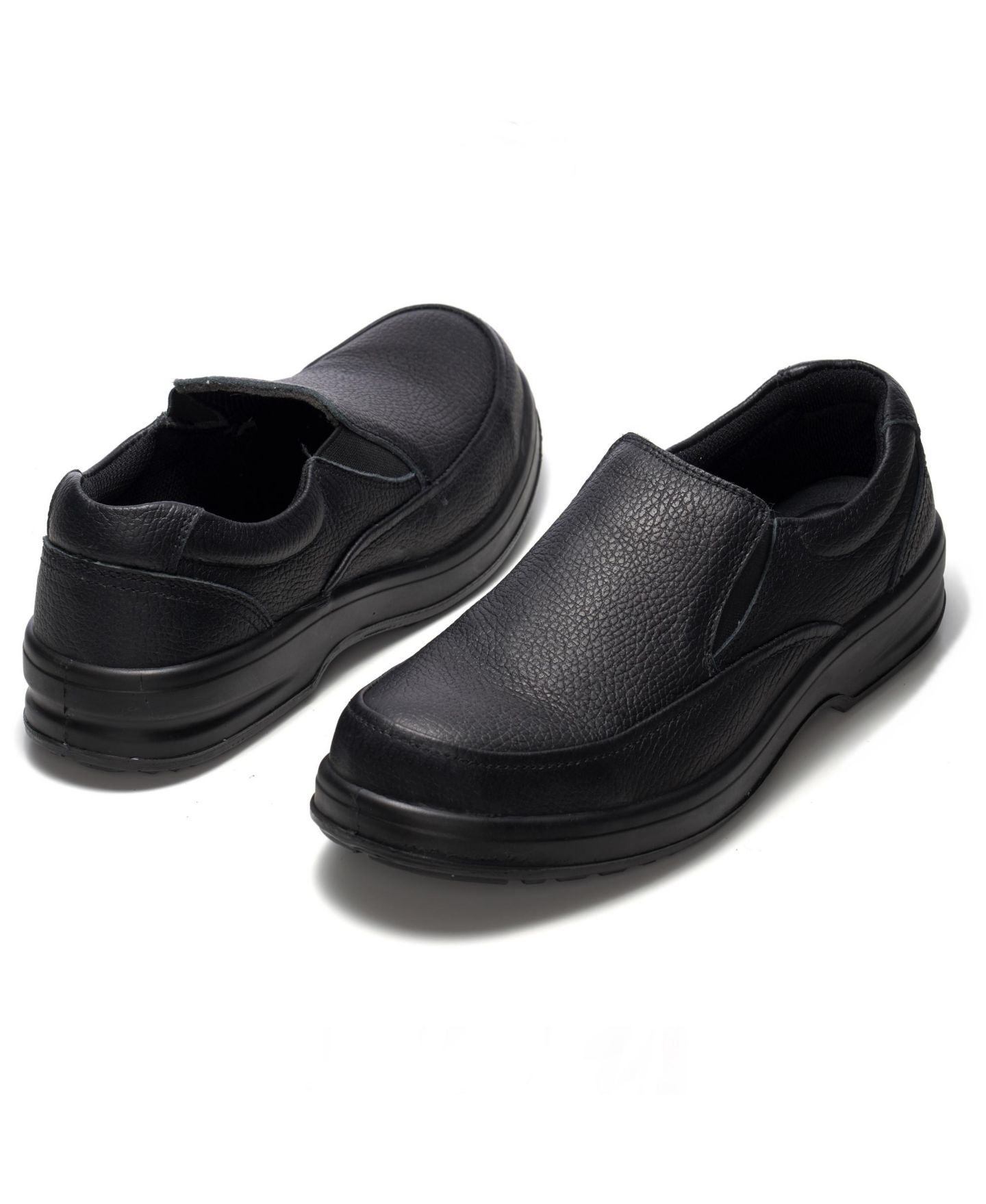 Мужские туфли Alpine Swiss Arbete Work Shoes Slip Resistant Genuine Leather Non Slip Loafers All Day Comfort Easy Slip On, цвет: Чёрный — фото 9