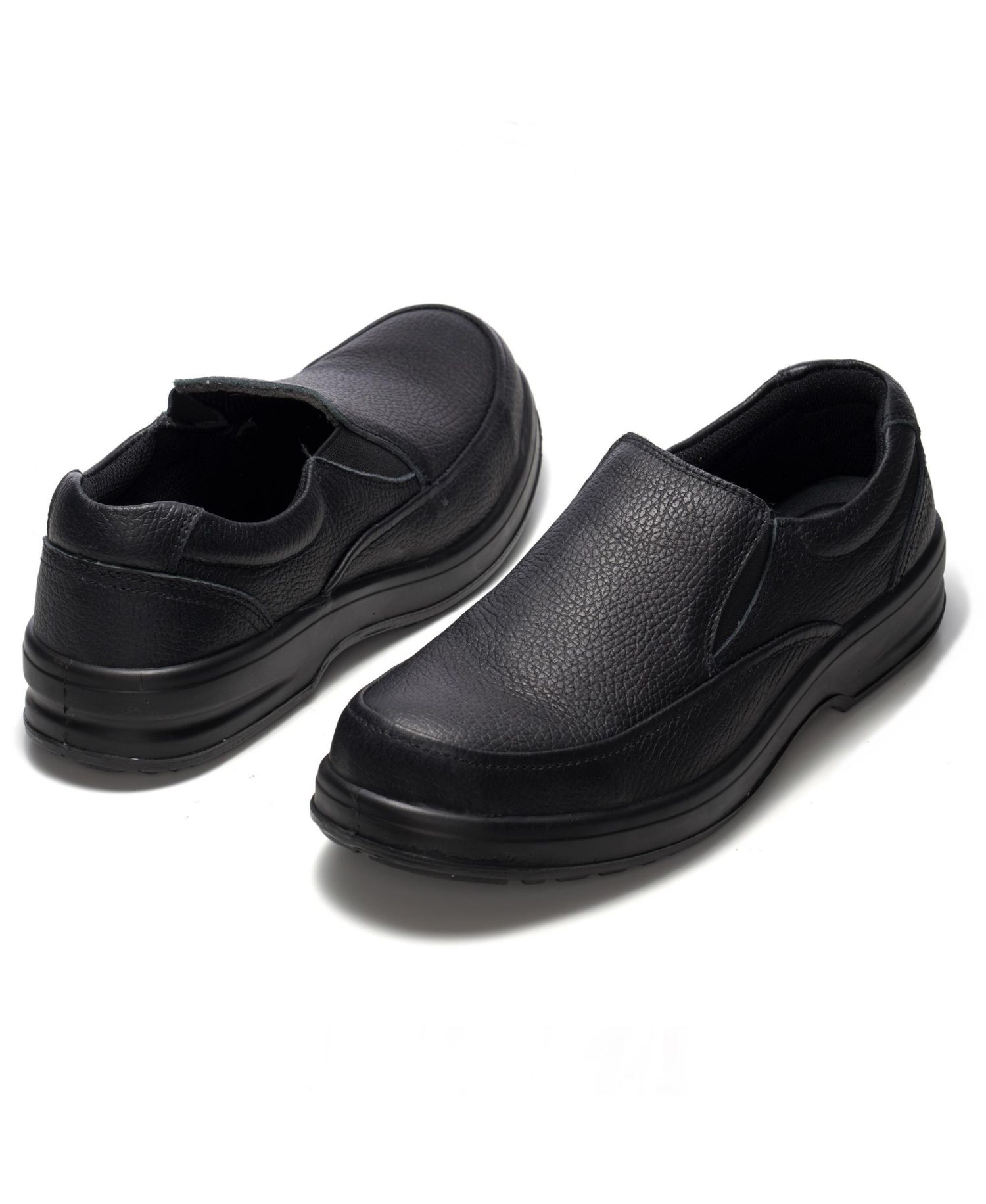 Men's Arbete Work Shoes | Slip Resistant Genuine Leather | Non Slip Loafers | All Day Comfort | Easy Slip On