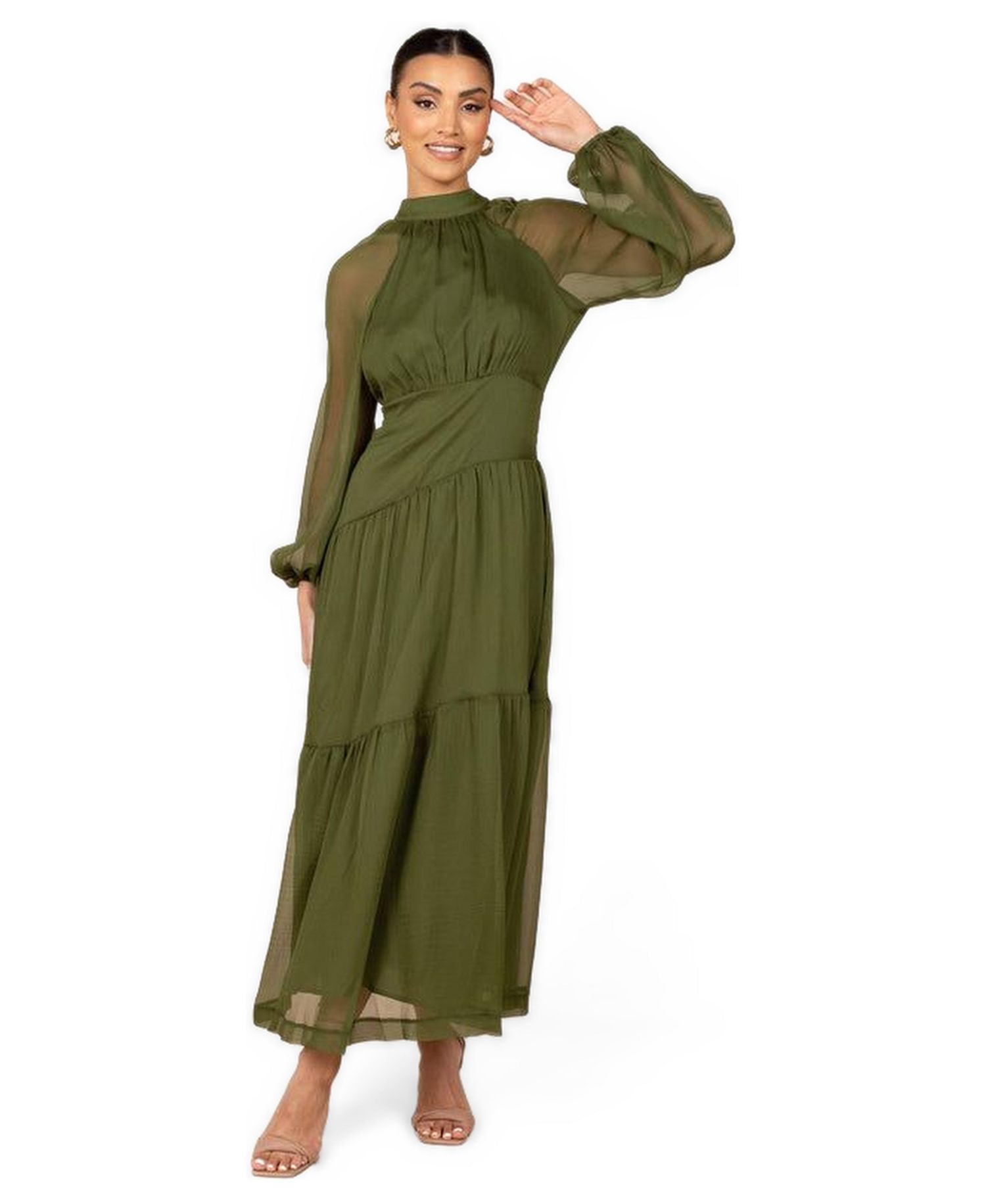 Women's Julip Sheer Long Sleeve Maxi Dress