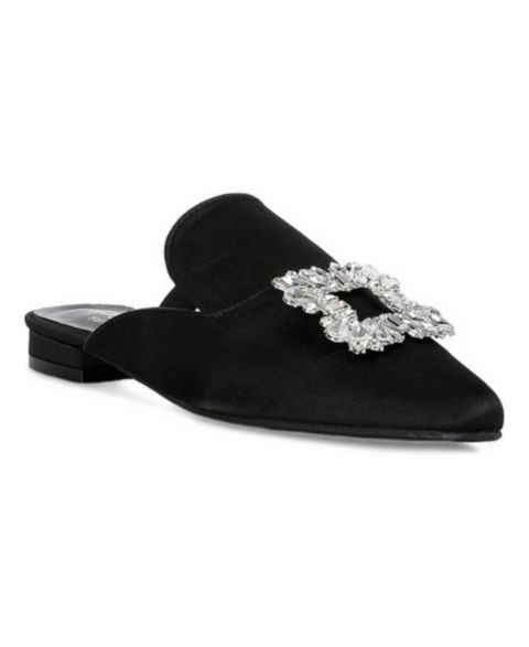Женские сабо Rag & Co Perrine Diamante Brooch Slip On Mules, цвет: Чёрный