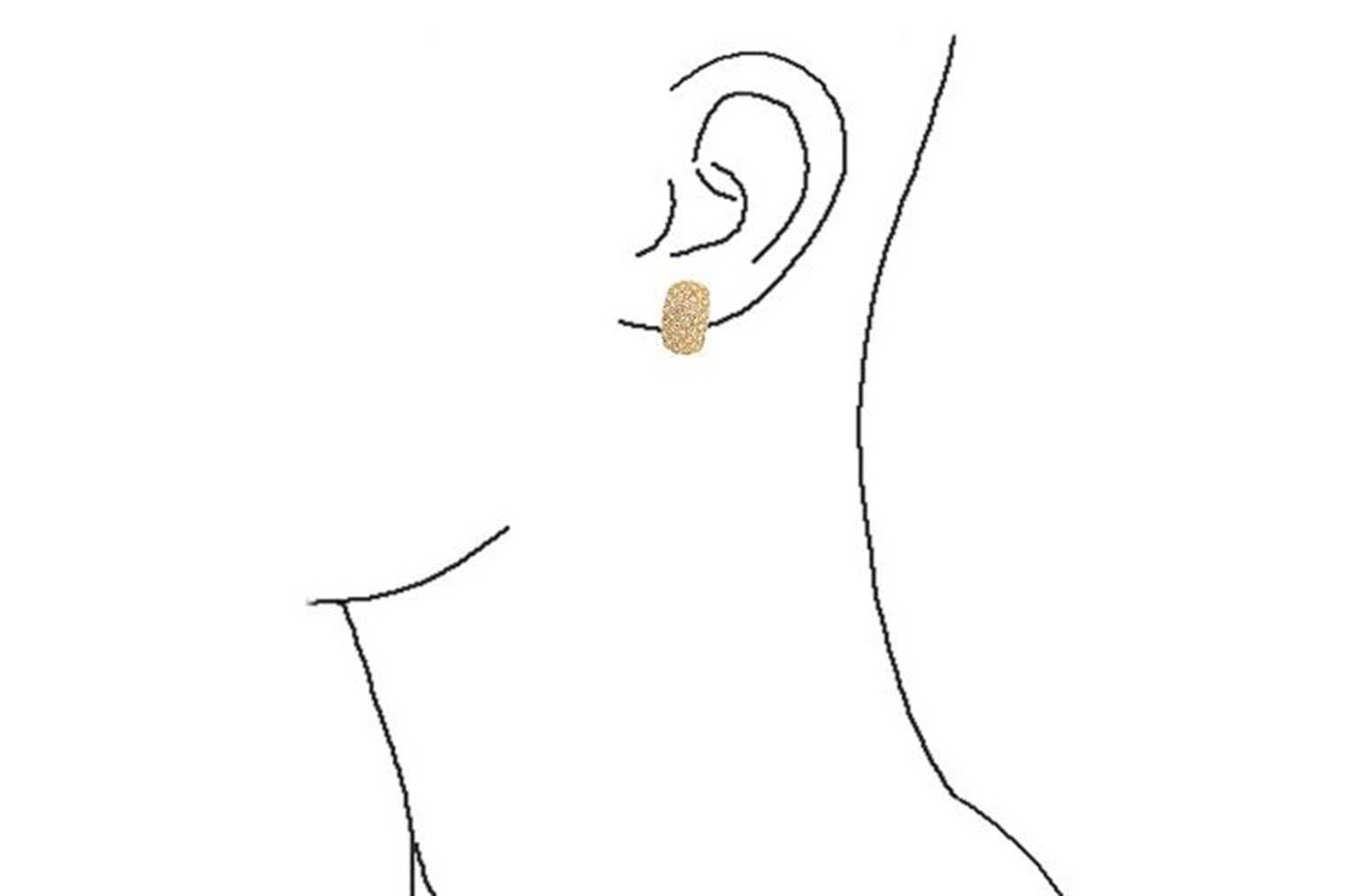 Cocktail Wide Pave Gold Encrusted Crystal Half Dome Clip On Earrings