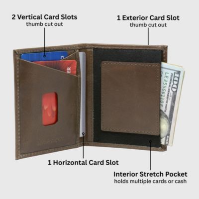 Men's Men RFID Leather Wallet Slim Front Pocket Wallet Business Card Case