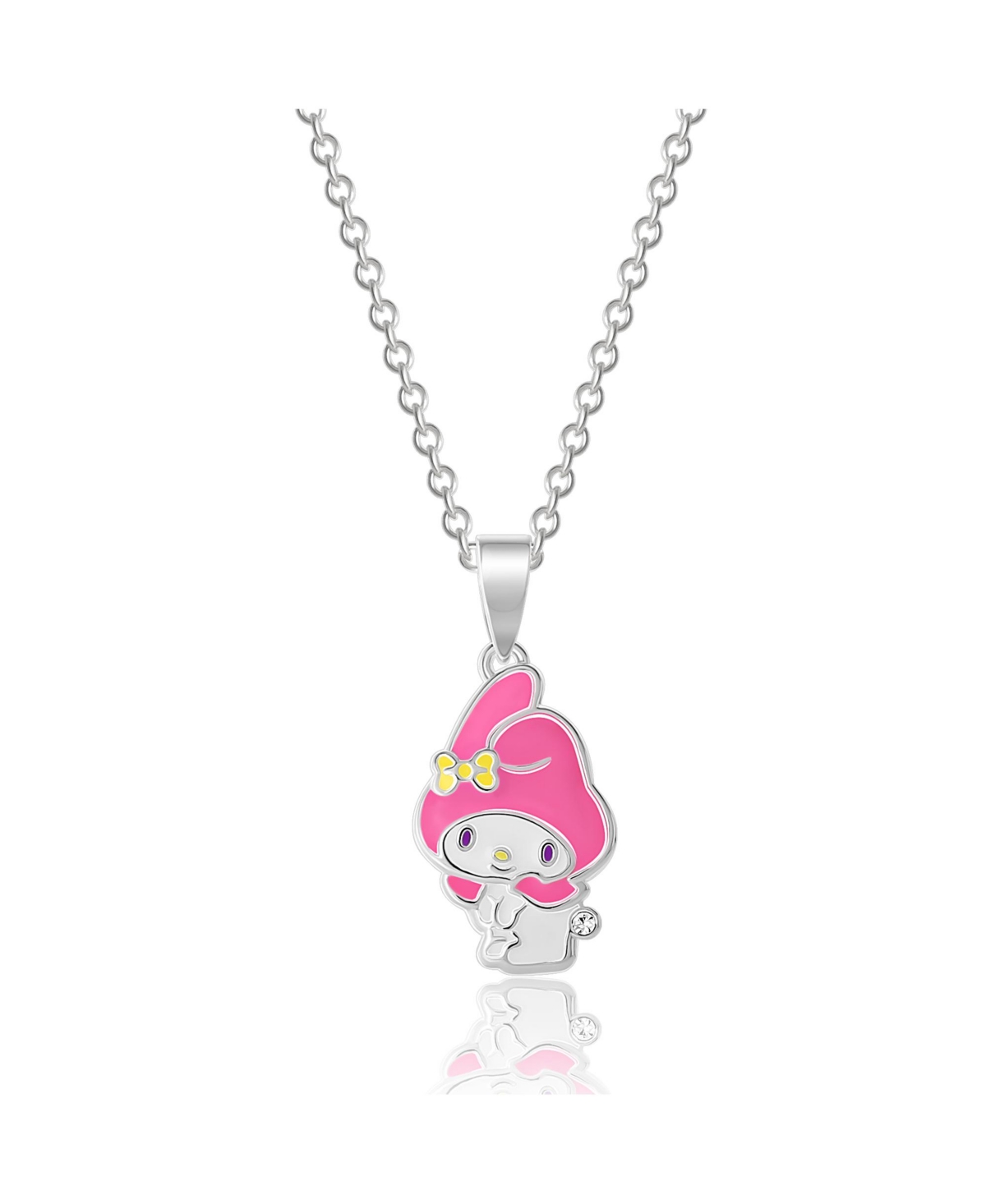 Hello Kitty Womens April Birthstone Necklace - Clear