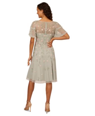 Women's V-Neck Beaded Midi Dress