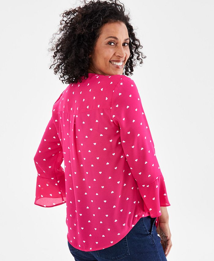 Coby Printed Ruffle Sleeve & Neck top