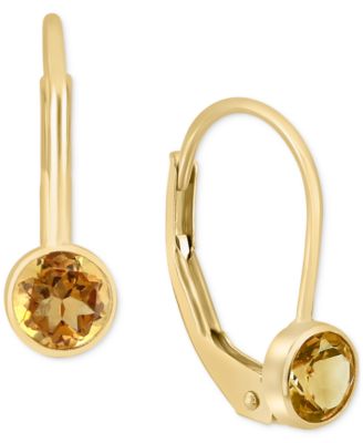 EFFY&reg; Garnet Leverback Drop Earrings (1/2 ct. t.w.) in 14k Gold over Silver (Also available in Peridot, Blue Topaz, Citrine, and Amethyst)