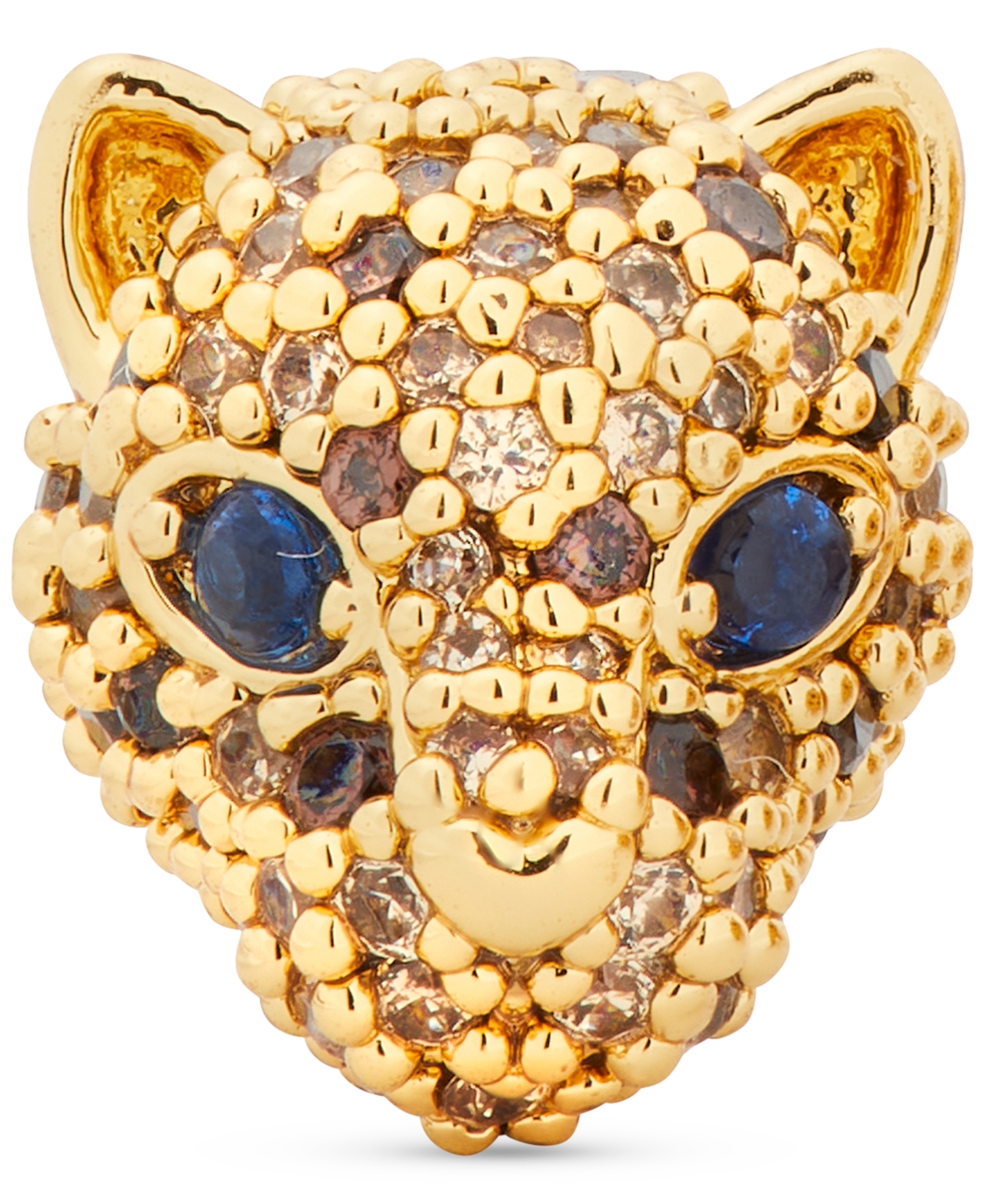 kate spade new york Gold Tone Winter Carnival Pave Leopard Stud Earrings Neutral Multi Smart Closet