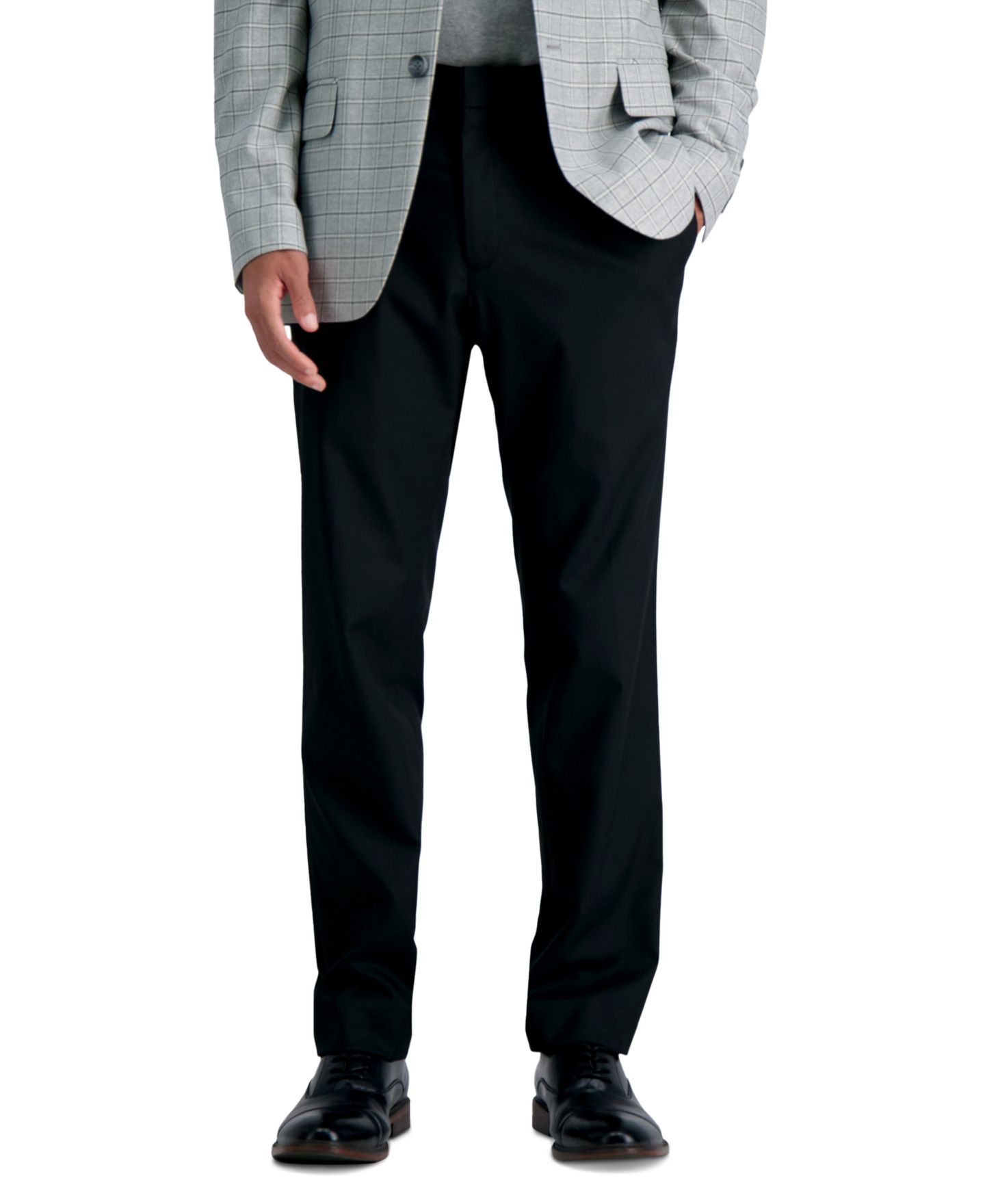 Мужские брюки Kenneth Cole Reaction Slim-Fit Shadow Check Dress Pants, цвет: Чёрный — фото 2