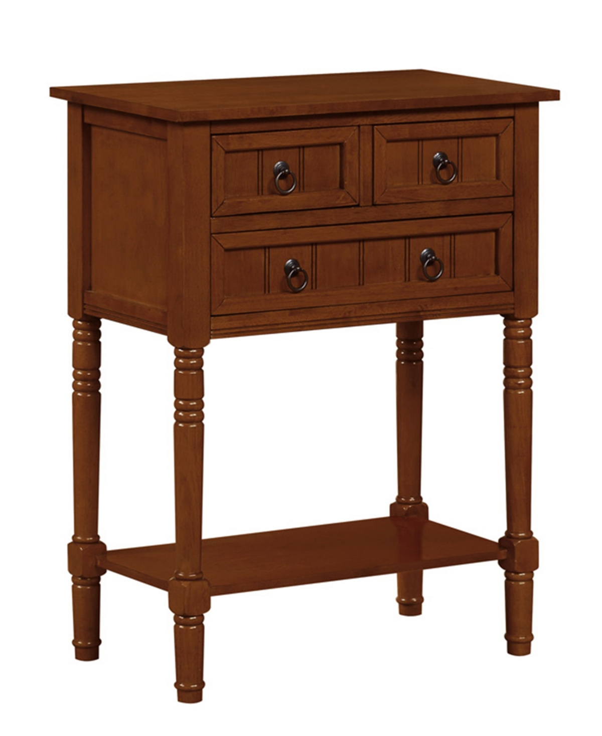 Convenience Concepts 23.75" Mdf Kendra 3 Drawer Hall Table With Shelf In Red
