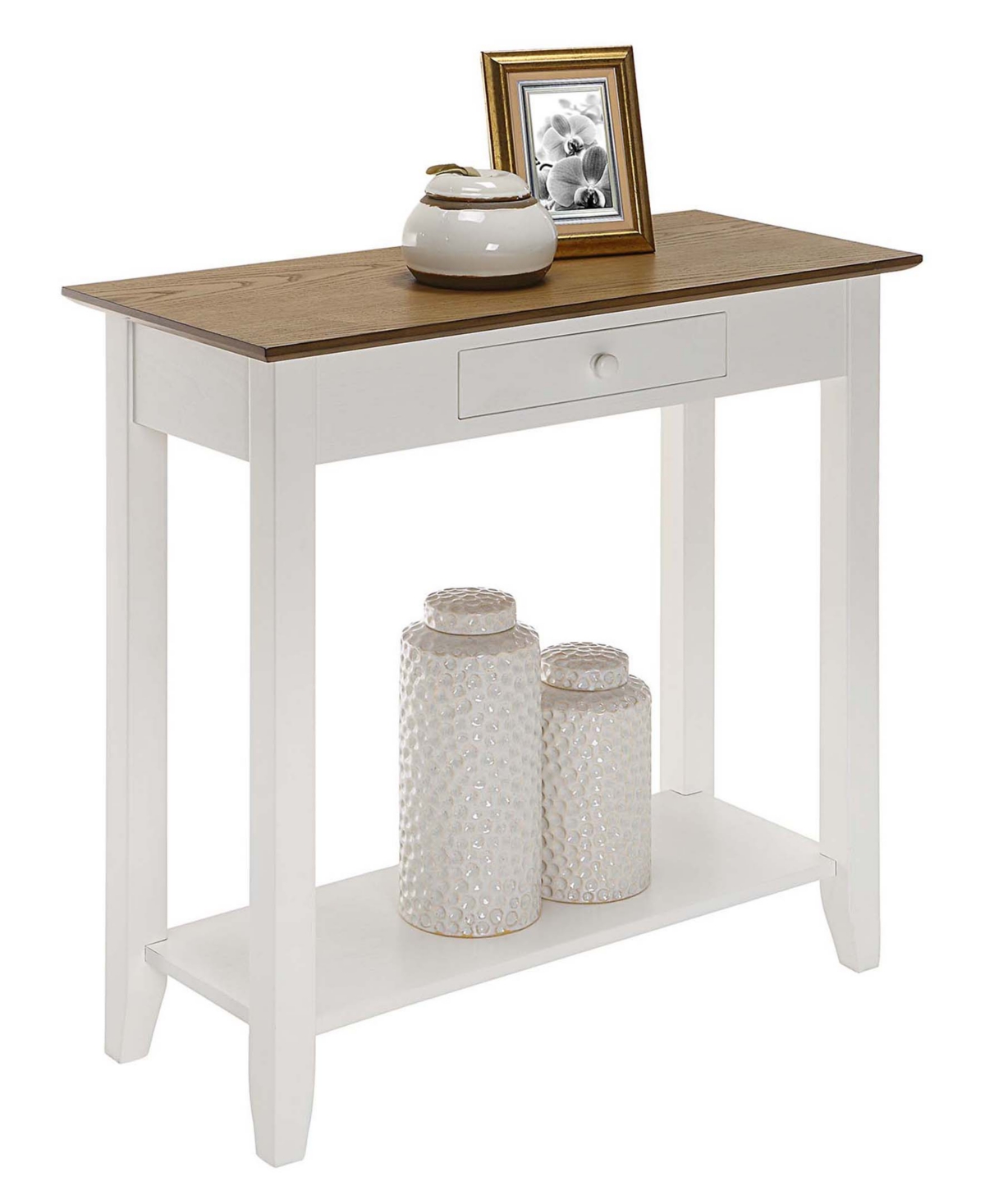 Convenience Concepts Wood American Heritage 1 Drawer Hall Table - White