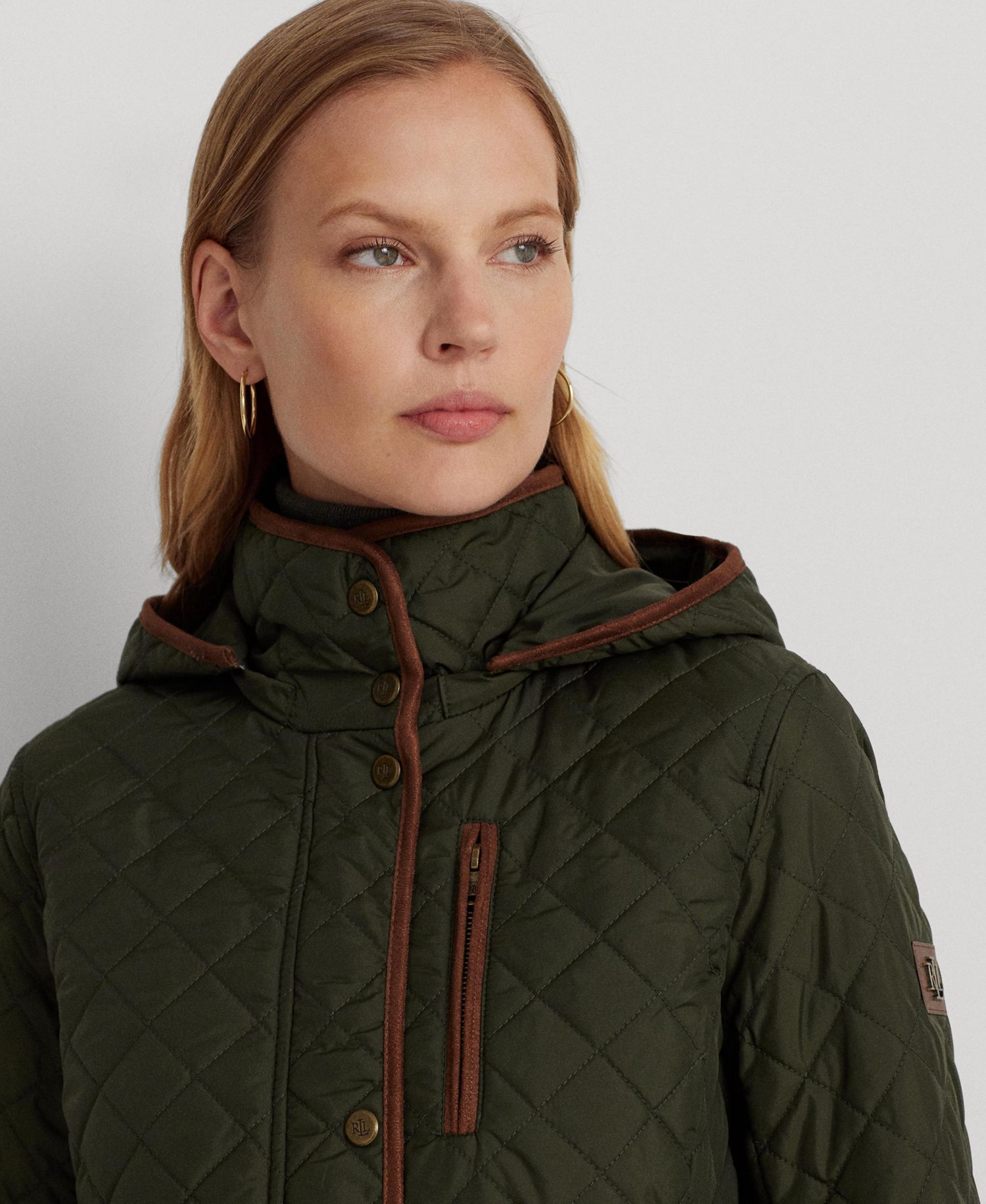 Petite Hooded Diamond-Quilted Coat