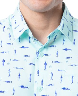 Мужская рыболовная рубашка Guy Harvey с короткими рукавами и катионными крючками Guy Harvey