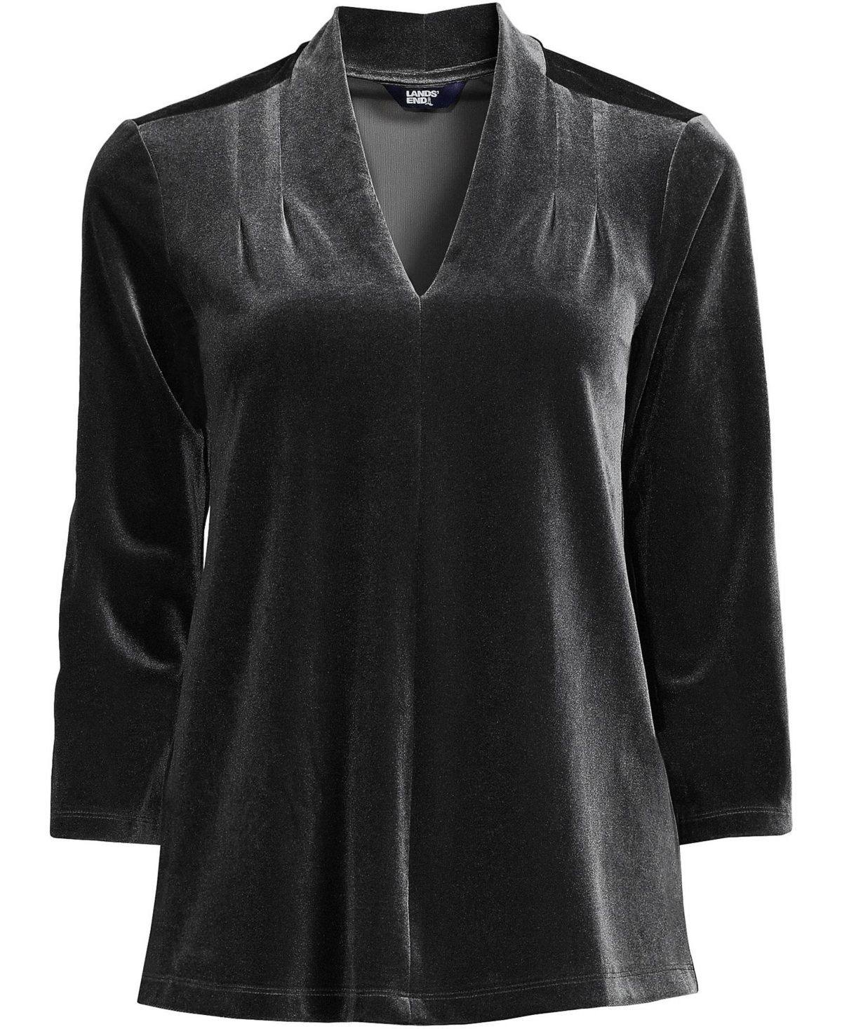Lands' End Women's 3/4 Sleeve Velvet Top