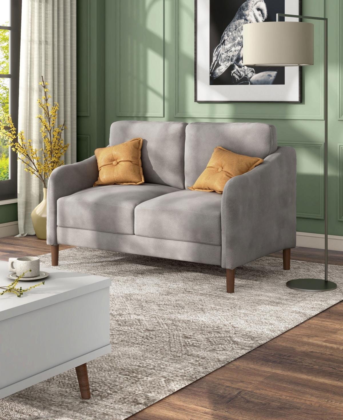 Shop Furniture Of America Peter 51.5" Velvet Loveseat In Gray