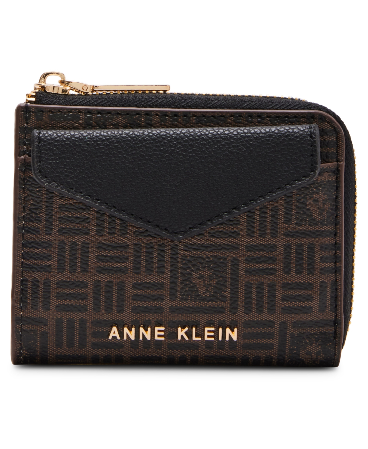 Anne Klein Envelope Flap Curved Wallet In Black Multi