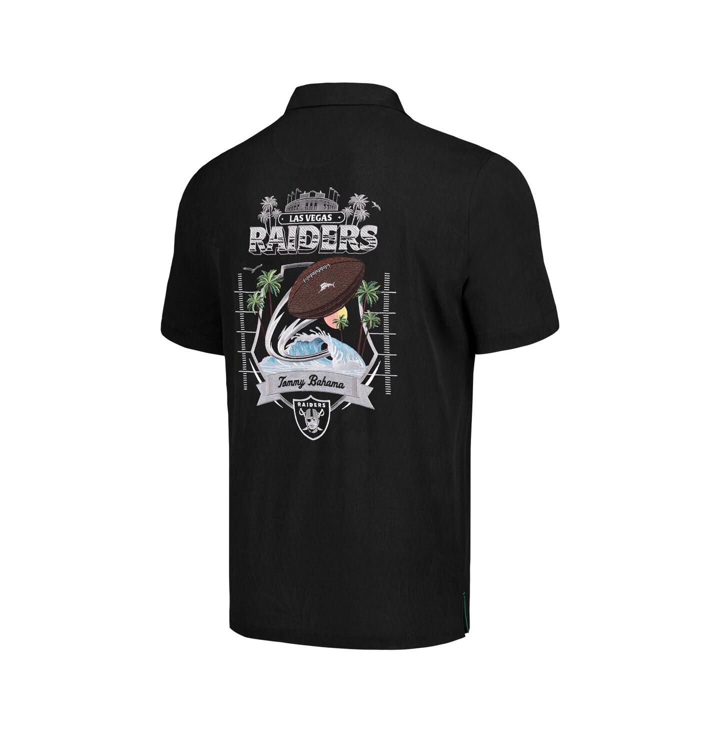 Мужская рубашка Tommy Bahama Black Las Vegas Raiders Tidal Kickoff Camp Button-Up — фото 3