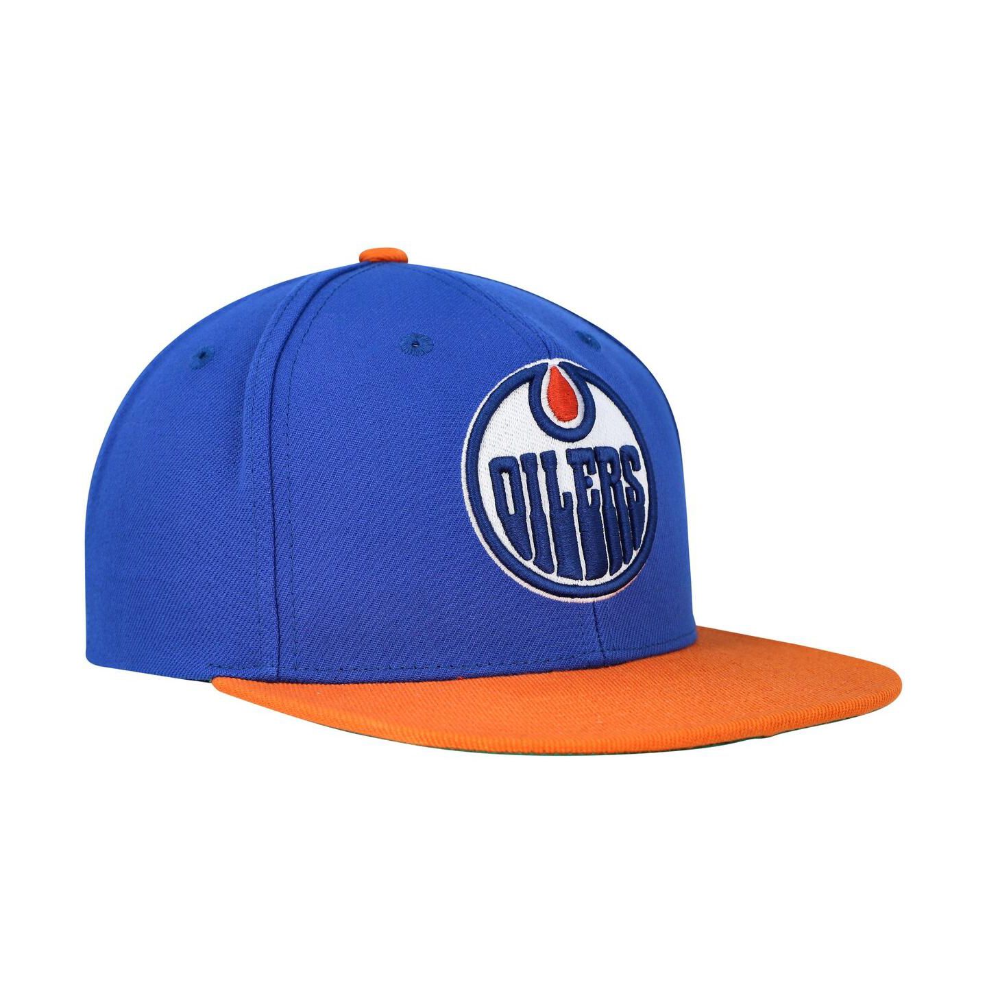 Мужская кепка Mitchell & Ness Blue Edmonton Oilers Core Team Ground 2.0 Snapback Hat — фото 2