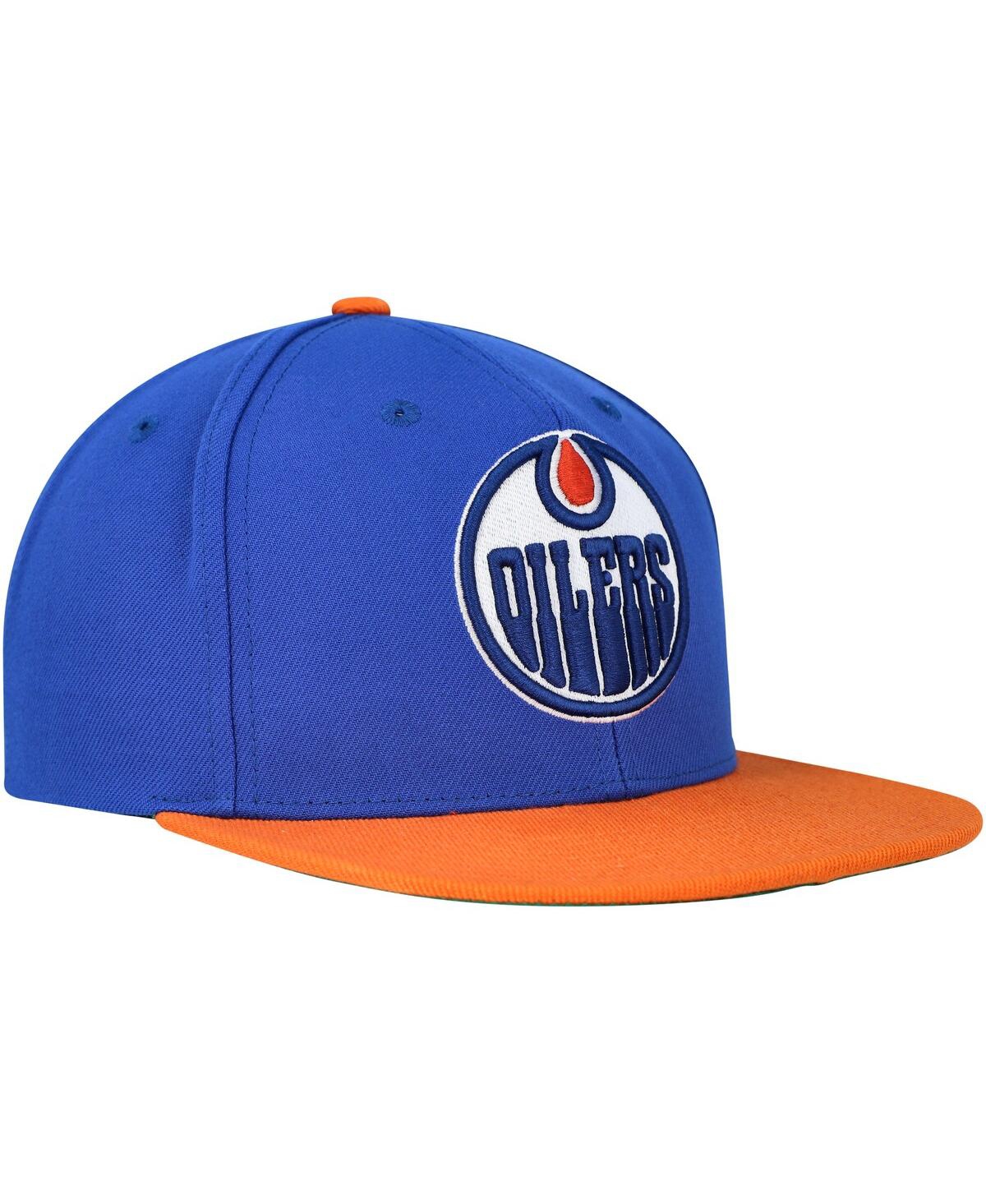 Men's Mitchell & NessEdmonton Oilers Core Team Ground 2.0 Snapback Hat - Blue