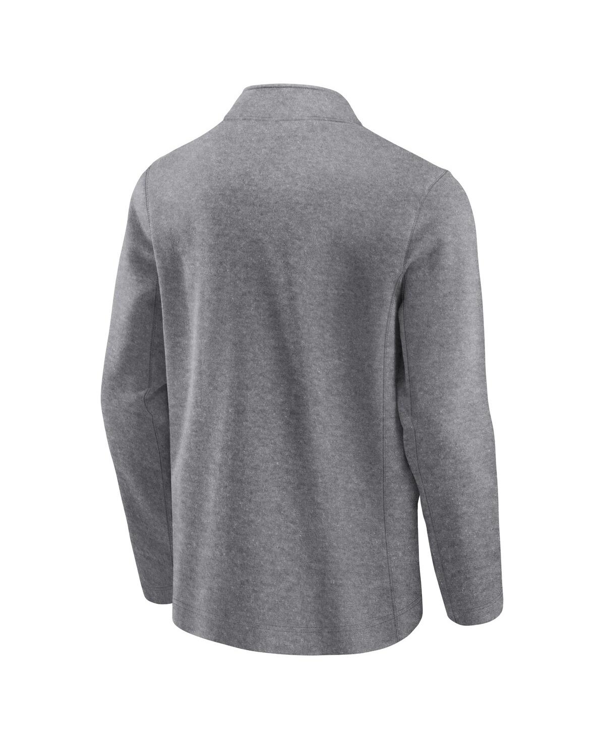 Men's FanaticsDistressed Minnesota Golden Gophers Vintage-Like Fleece Quarter-Zip Jacket - Heather Gray