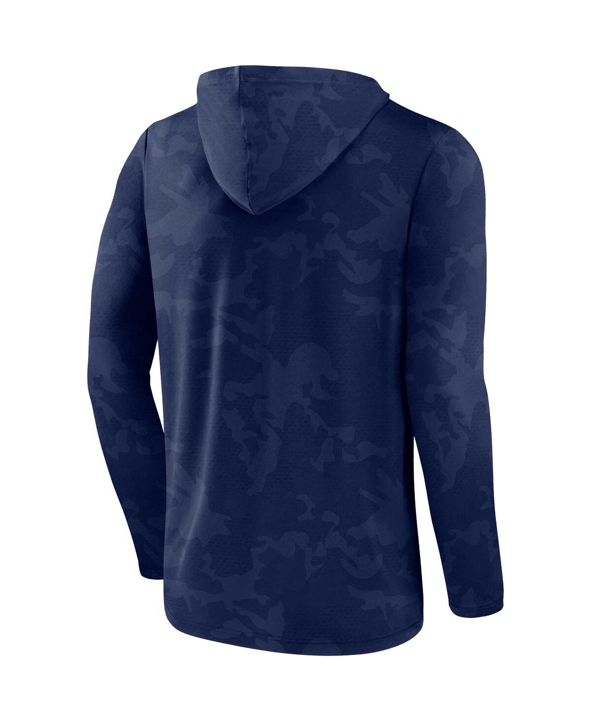 Fanatics Men's  Navy North Carolina Tar Heels Camo Hoodie Long Sleeve T-shirt In Navy