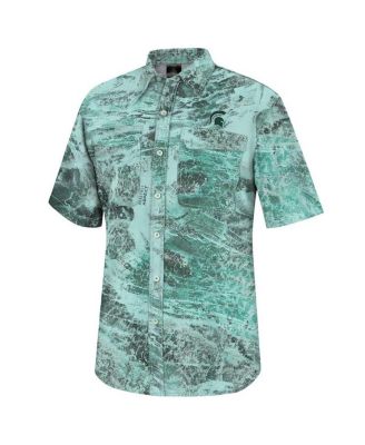 Men's Green Michigan State Spartans Real tree Aspect Charter Full-Button Fishing Shirt