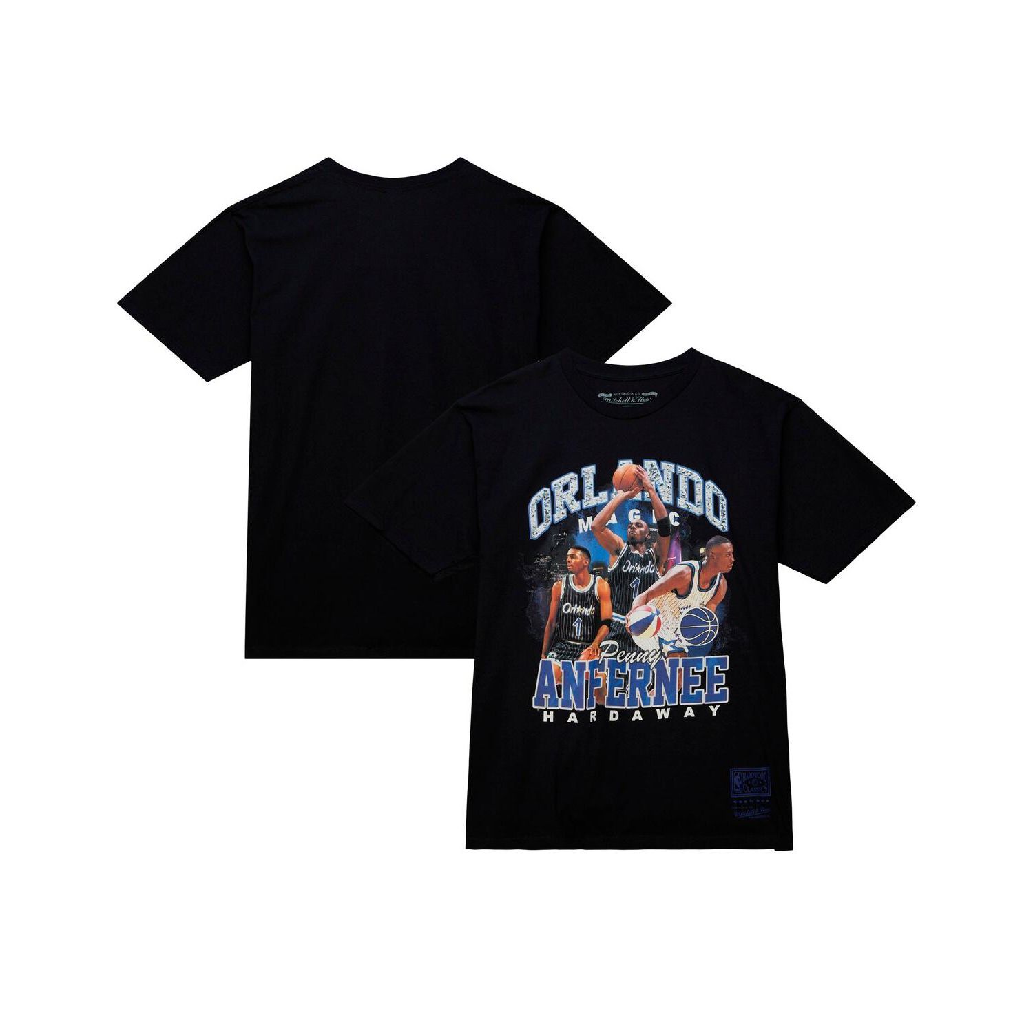 Men's Penny Hardaway Black Orlando Magic Hardwood Classics Bling Concert Player T-shirt