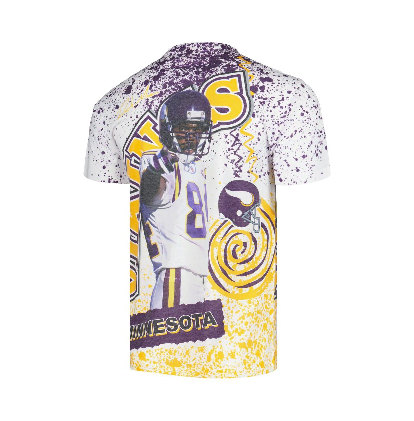 Мужская футболка Mitchell & Ness Randy Moss White Minnesota Vikings Retired Player Name and Number Burst — фото 3