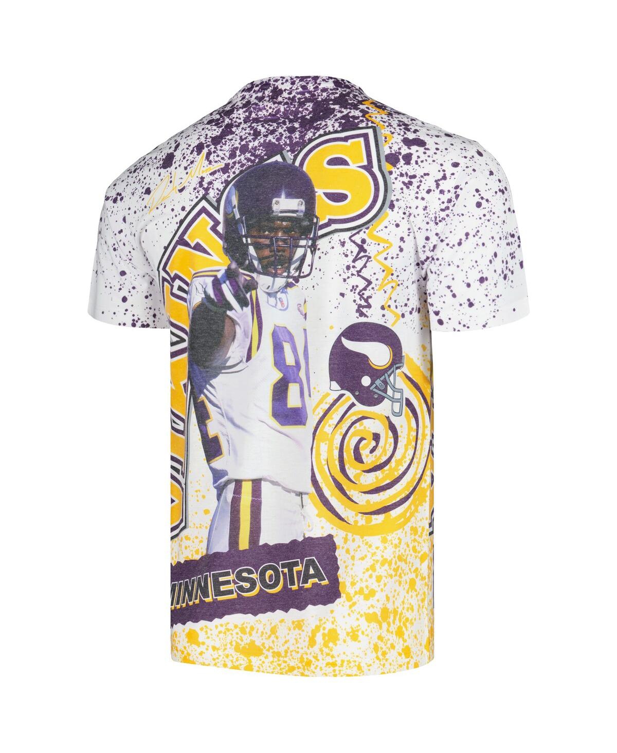 Mitchell & Ness Men's  Randy Moss White Minnesota Vikings Retired Player Name And Number Burst T-shir In White