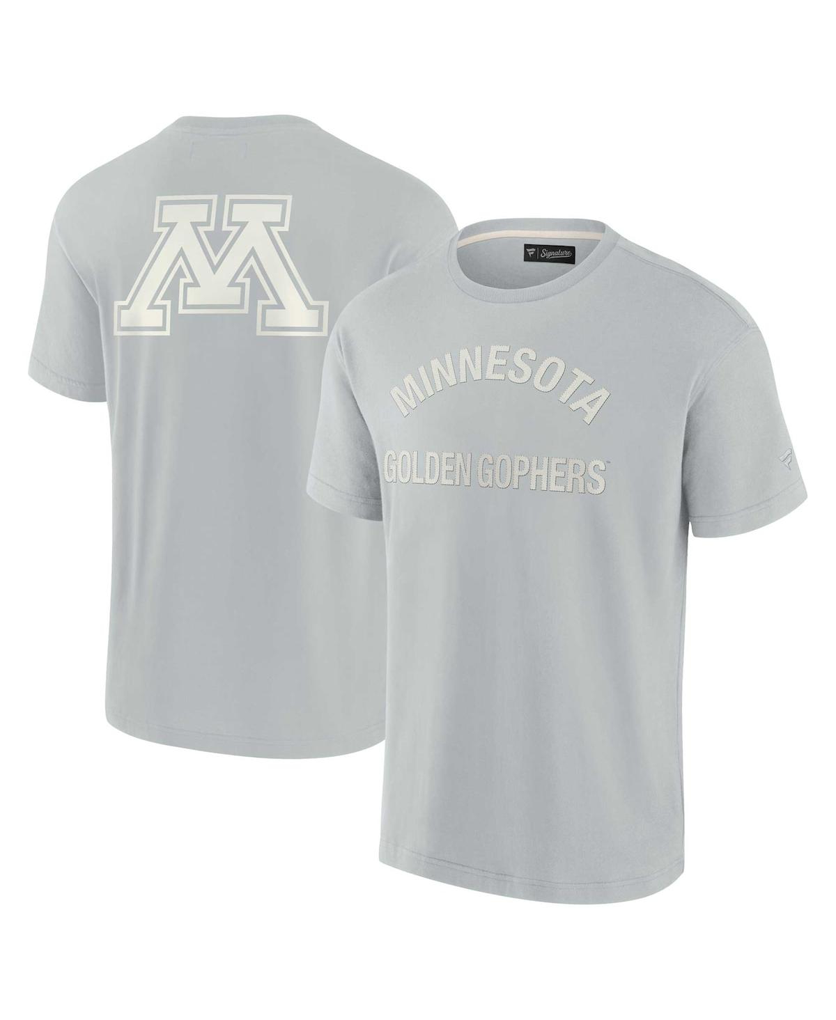 Men's and Women's Fanatics Signature Gray Minnesota Golden Gophers Super Soft Short Sleeve T-shirt - Gray