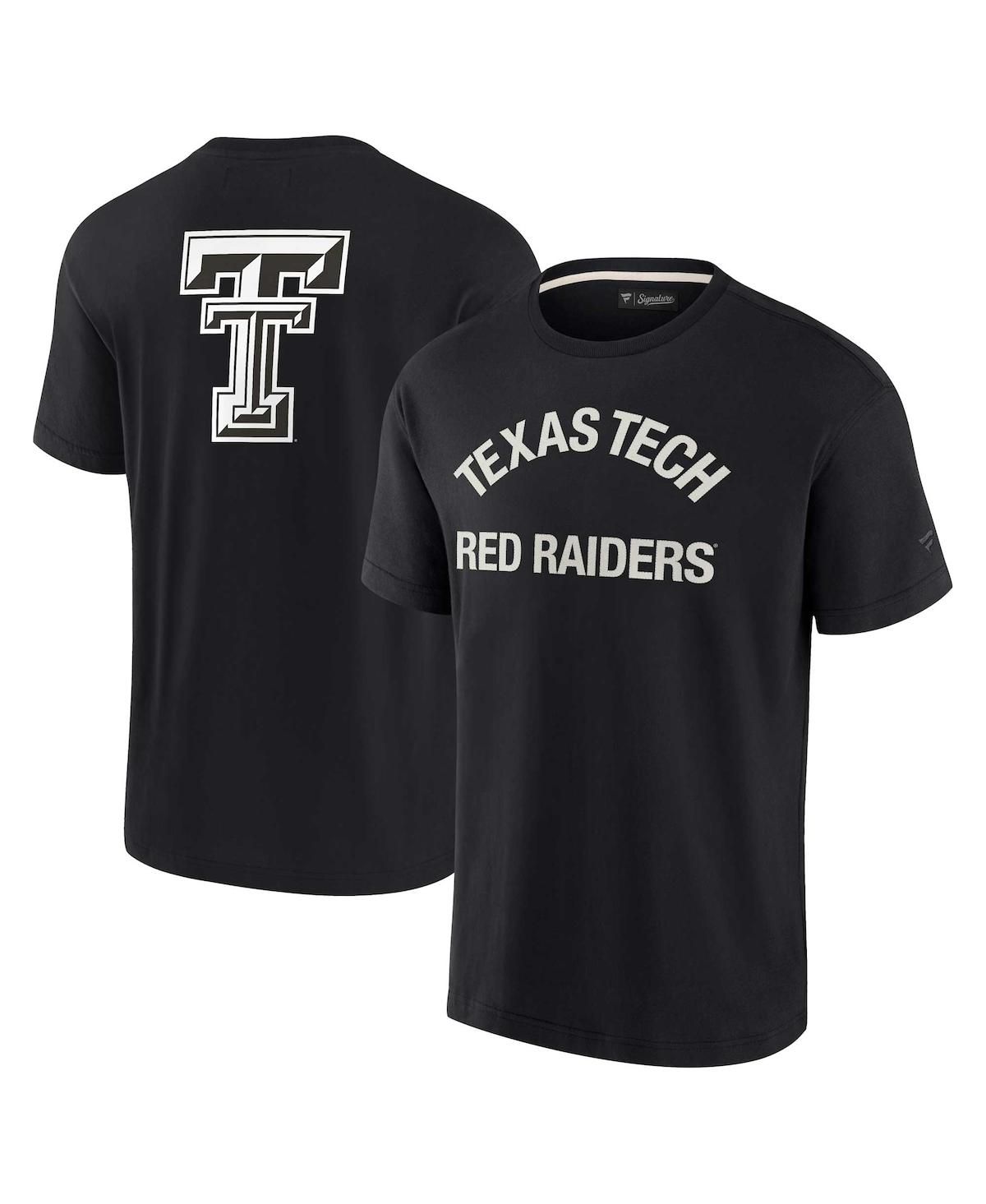 Мужская и женская черная футболка Texas Tech Red Raiders Super Soft с коротким рукавом