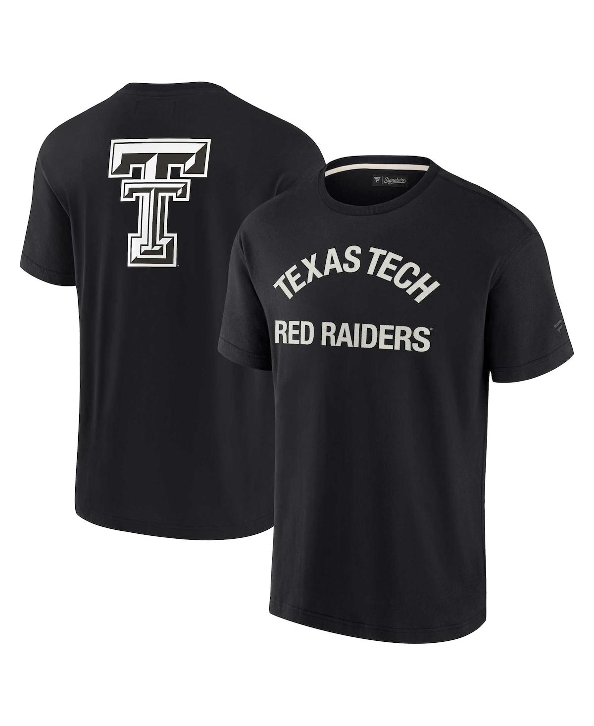 Shop Fanatics Signature Men's And Women's  Black Texas Tech Red Raiders Super Soft Short Sleeve T-shirt