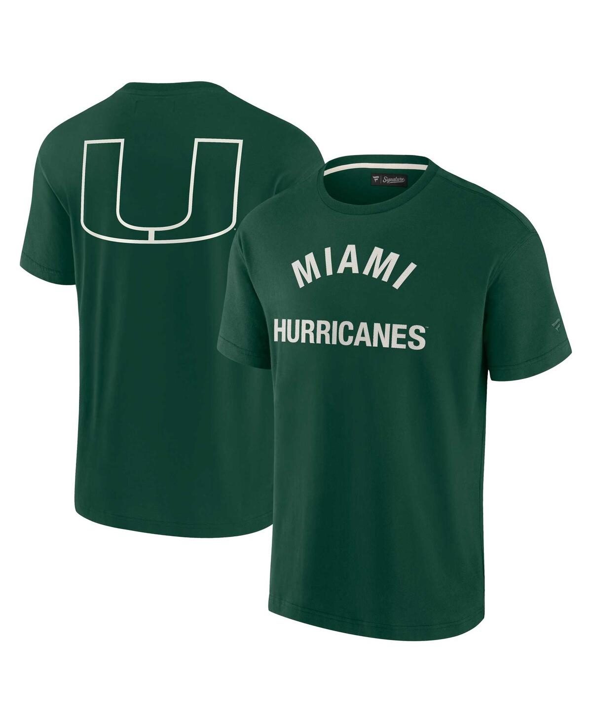 Shop Fanatics Signature Men's And Women's  Green Miami Hurricanes Super Soft Short Sleeve T-shirt