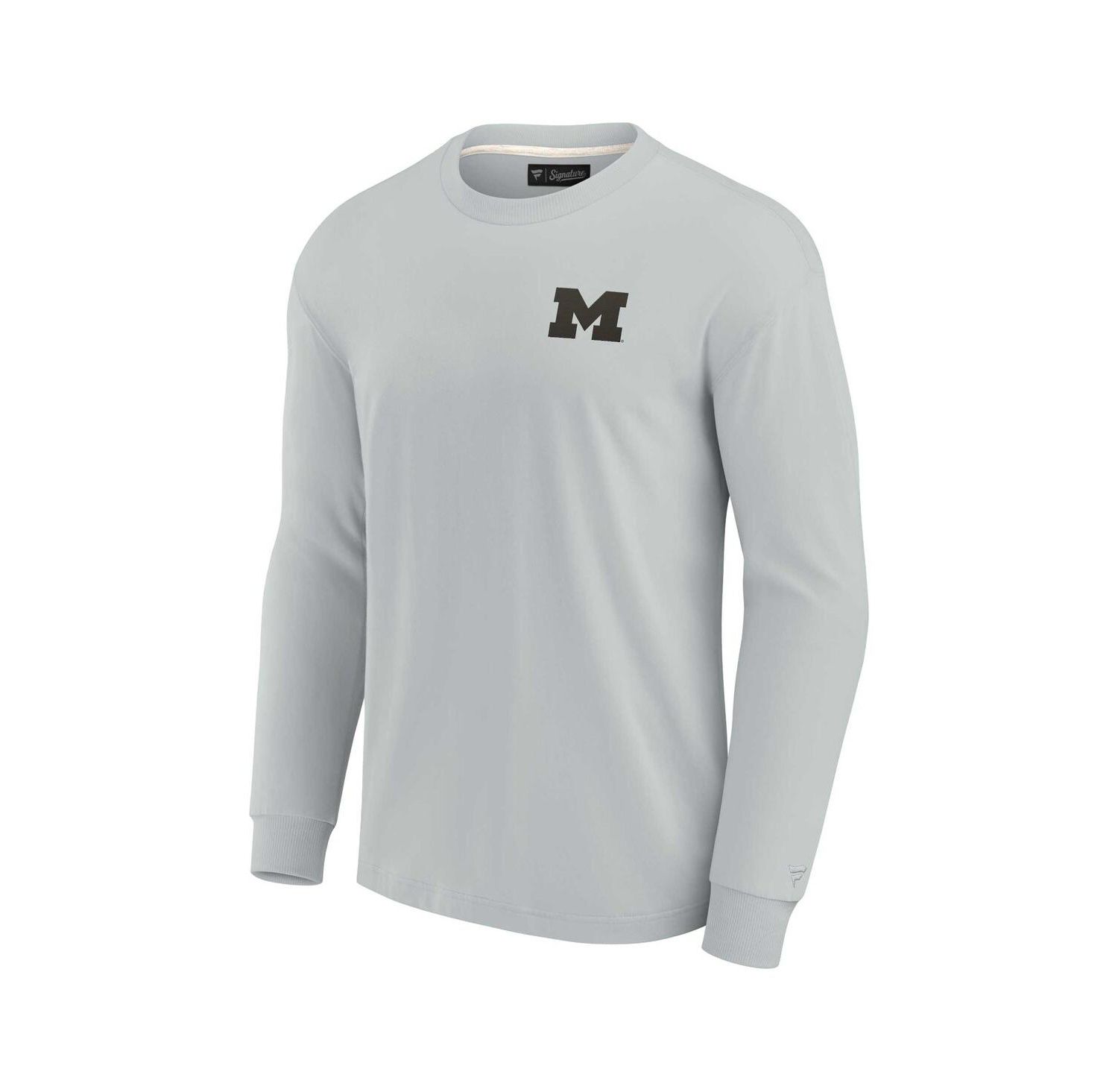 Men's and Women's Gray Michigan Wolverines Super Soft Long Sleeve T-shirt