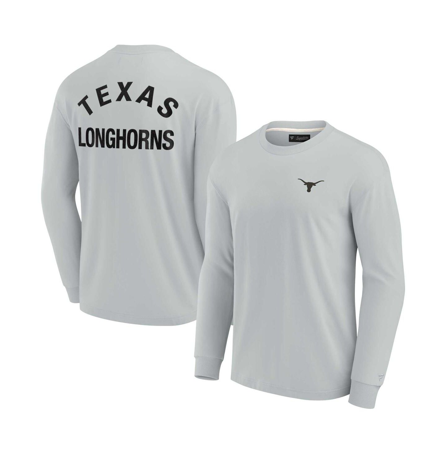 Футболка Fanatics Signature Gray Texas Longhorns Super Soft Long Sleeve — фото 1